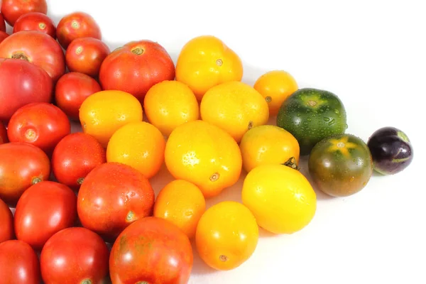 Tasty Ripe Tomatoes White Background — Stock Photo, Image