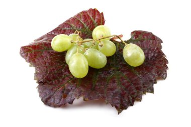 Beyaz arka planda izole edilmiş taze üzümler.