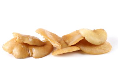 Sarı istiridye mantarları beyaz üzerine izole edilmiş.