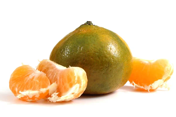 Mandarin Narancs Izolált Fehér — Stock Fotó