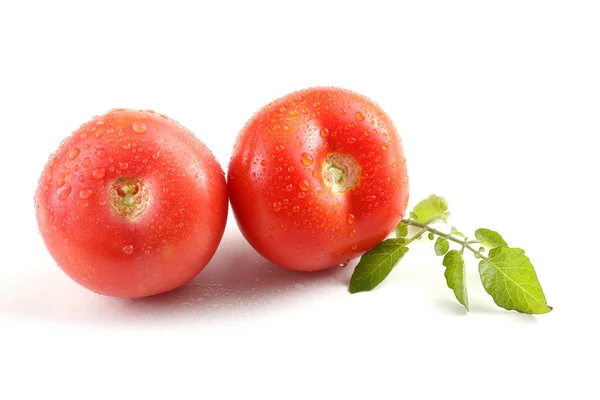Smaczne Dojrzałe Pomidory Białym Tle — Zdjęcie stockowe