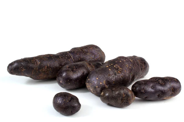 Close Original French Violet Potato Vitelotte — Stock Photo, Image