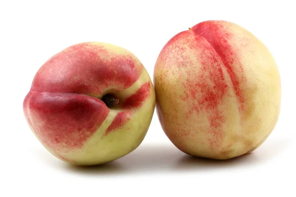 Nectarine Vruchten Geïsoleerd Witte Achtergrond — Stockfoto