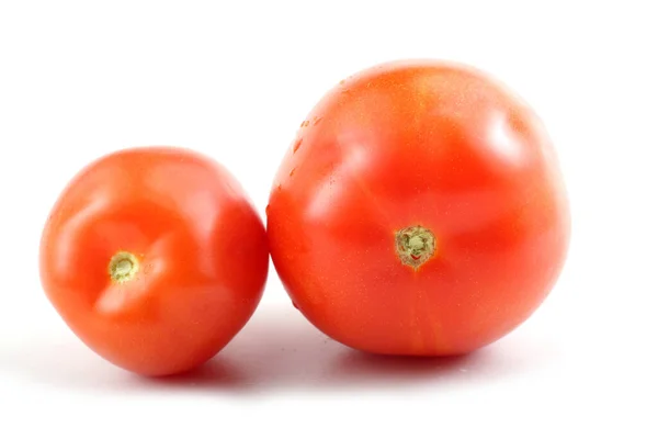 Gustosi Pomodori Maturi Sfondo Bianco — Foto Stock