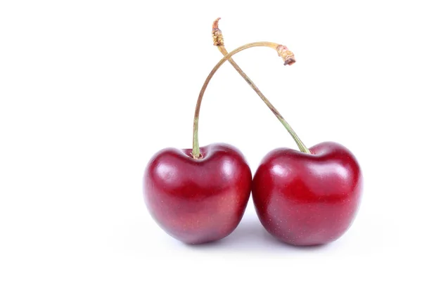 Cerezas Aisladas Sobre Fondo Blanco — Foto de Stock