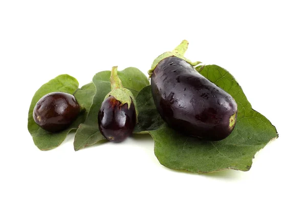 Close Ripe Fresh Aubergines — Stock Photo, Image