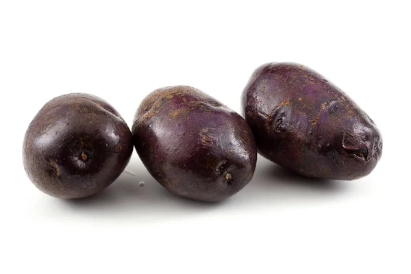 Gros Plan Pomme Terre Violette Originale Vitelotte — Photo