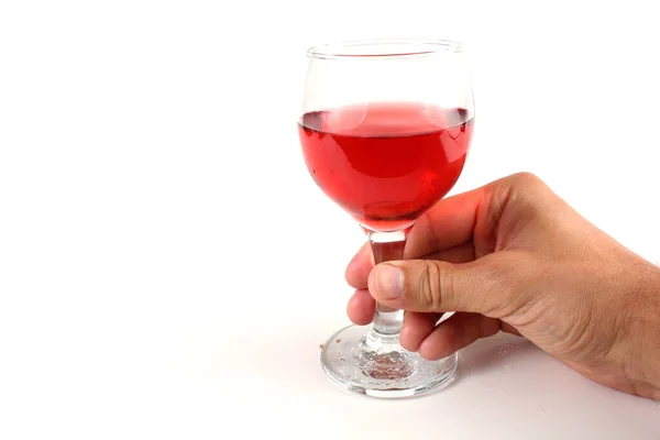 Рука Держит Бокал Красным Вином — стоковое фото