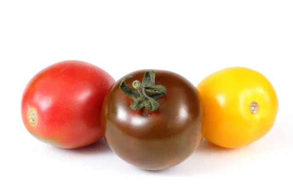 Tomates Maduros Saborosos Fundo Branco — Fotografia de Stock