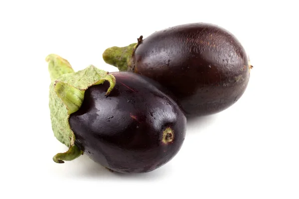 Close Ripe Fresh Aubergines — Stock Photo, Image