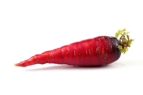 Rote Karotte Mit Blättern — Stockfoto