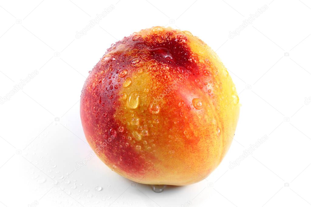 nectarine fruits isolated on white background