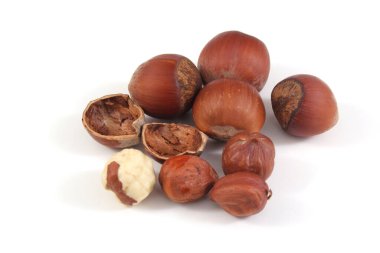 Fındıklar beyaz arkaplanda izole