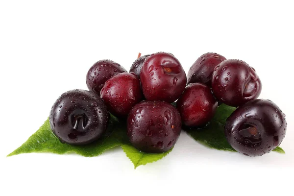 Cerezas Aisladas Sobre Fondo Blanco — Foto de Stock