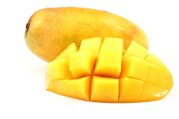 Ripe Mango Fruit Isolated White Background — Stock Photo, Image