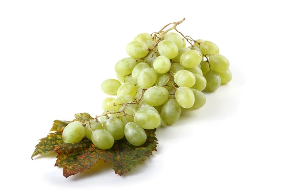 Frische Grüne Trauben Auf Weißem Hintergrund — Stockfoto