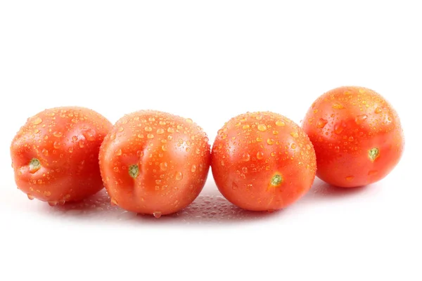 Νόστιμες Ώριμες Ντομάτες Λευκό Φόντο — Φωτογραφία Αρχείου