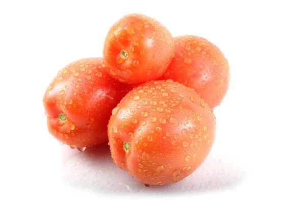 Lekkere Rijpe Tomaten Witte Achtergrond — Stockfoto