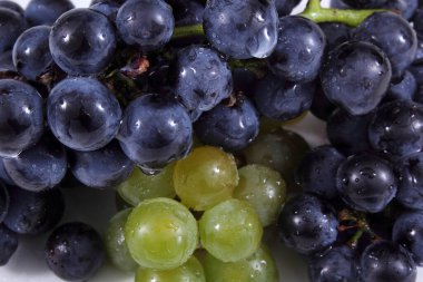 Beyaz arka planda izole edilmiş taze üzümler.