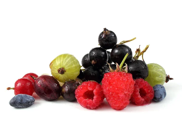 Different berries isolated on white background