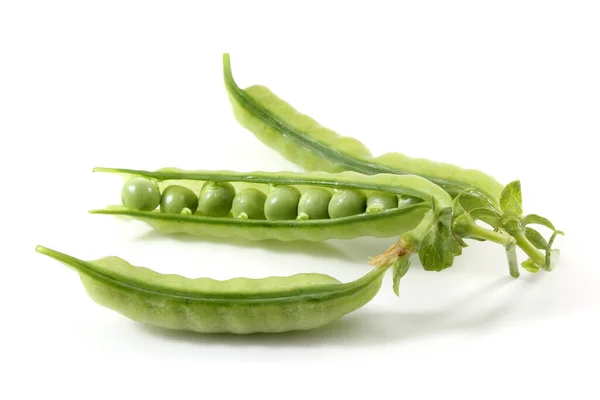 Pois Verts Isolés Sur Fond Blanc — Photo