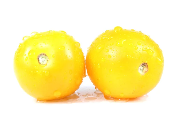 Tomates Amarillos Maduros Sobre Fondo Blanco — Foto de Stock