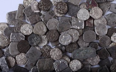 Eski gümüş paralar arka plan