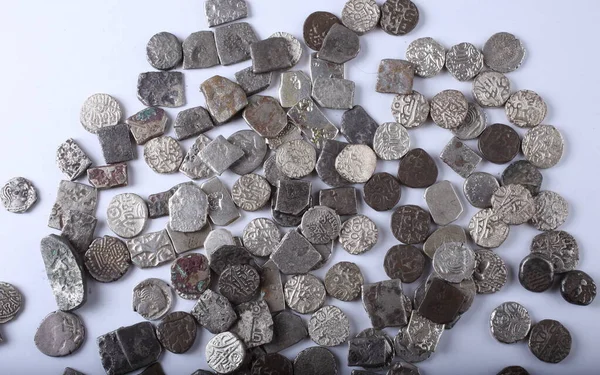 Altindische Silbermünzen — Stockfoto