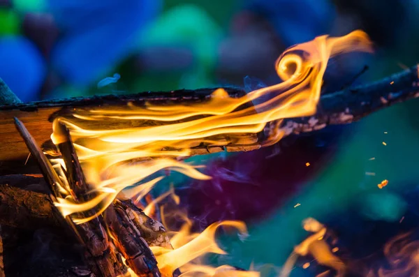 Сжигание Дров Летнем Барбекю — стоковое фото
