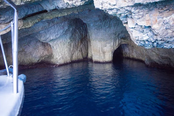 Grutas Azuis Grécia Ilha Zakynthos — Fotografia de Stock