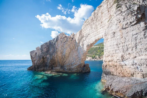 Grutas Azuis Grécia Ilha Zakynthos — Fotografia de Stock