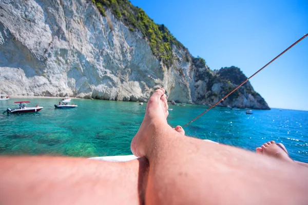 Grutas Azuis Grécia Ilha Zakynthos — Fotografia de Stock