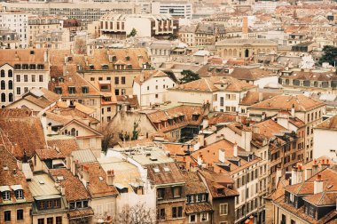 Cenevre, İsviçre'nin çatı üstleri tek renkli görünüm