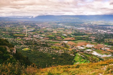 Cenevre, İsviçre kırsal kesimi, Aeriel manzarası, Mont Saleve, Fransa 'dan alınan görüntü