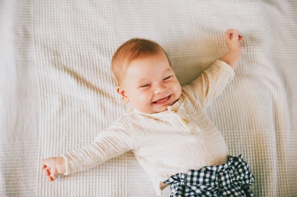 Retrato Bebê Doce Feliz Meses Idade — Fotografia de Stock