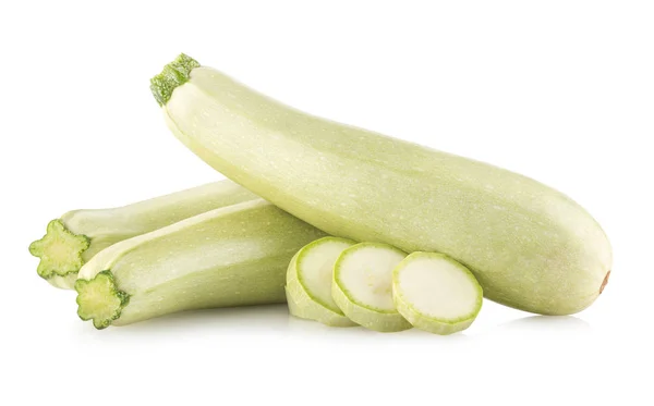 Courgettes Fraîches Isolées Sur Fond Blanc — Photo