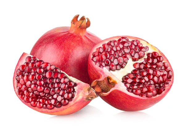 Ripe Pomegranates Isolated White Background — Stock Photo, Image
