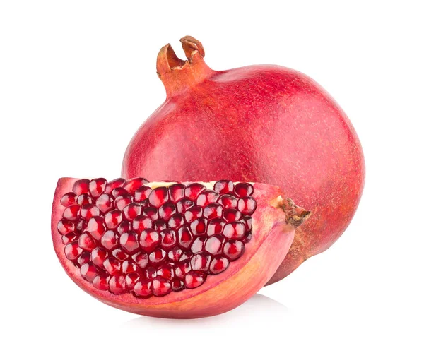 Ripe Pomegranates Isolated White Background — Stock Photo, Image