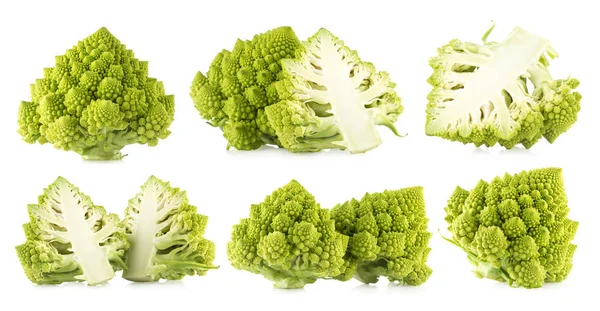 Bilder Färska Romanesco Broccoli Isolerad Vit Bakgrund — Stockfoto