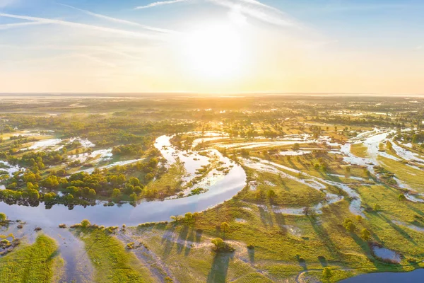 Rzeka Prypiac Białoruś Wiosnę — Zdjęcie stockowe