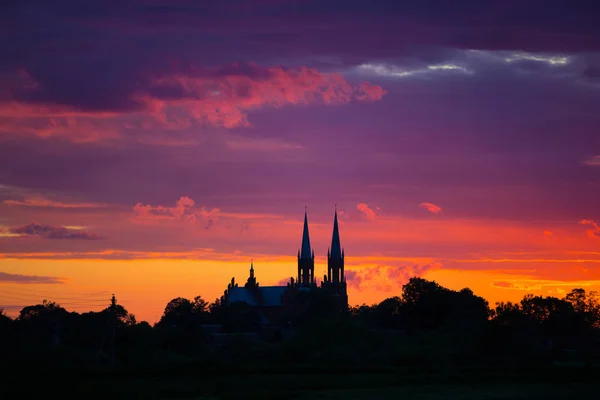 Starokatolická Církev Vidím Bělorusko Večer — Stock fotografie