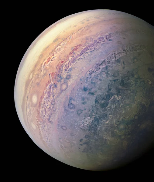 Planet Jupiter Feldolgozott Eredeti Nyers Fájlokat Misszió Nasa Juno — Stock Fotó