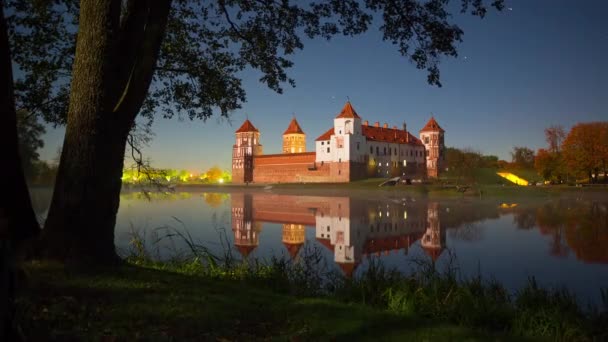 Castillo Medieval Luz Luna — Vídeo de stock