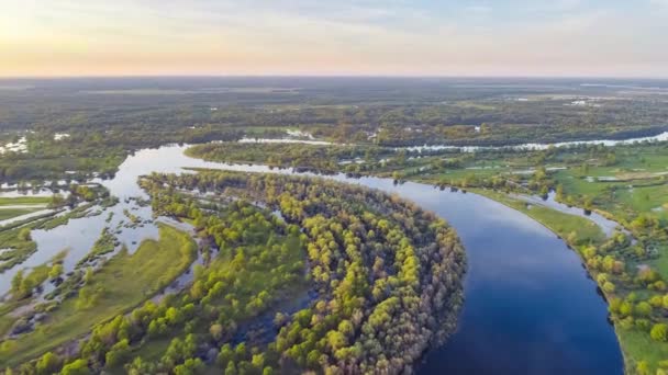 Równina Zalewna Rzeki Prypyat Wiosną — Wideo stockowe