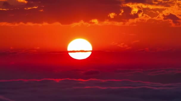 Krásný Západ Slunce Nad Mraky — Stock video
