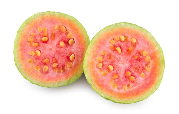 Guava Szeletek Elszigetelt Fehér Alapon — Stock Fotó
