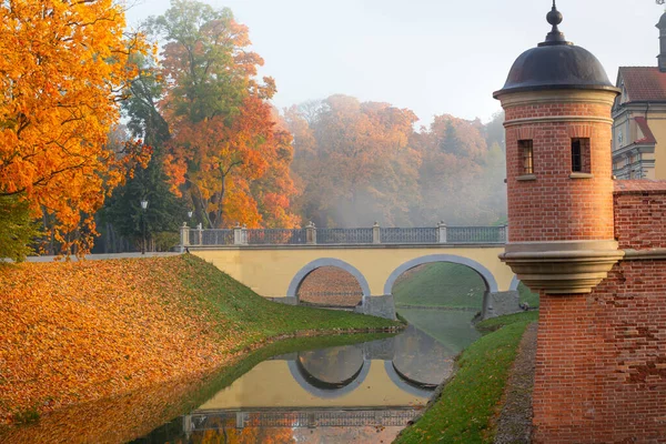 Outono Dourado Perto Castelo Niasvizh Bielorrússia — Fotografia de Stock