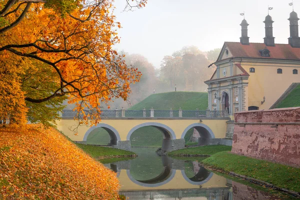 Outono Dourado Perto Castelo Niasvizh Bielorrússia — Fotografia de Stock