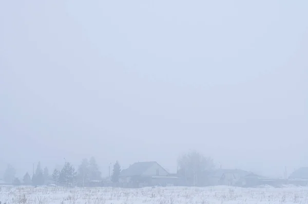 Fondo Brumoso Paisaje Gris Aldea —  Fotos de Stock