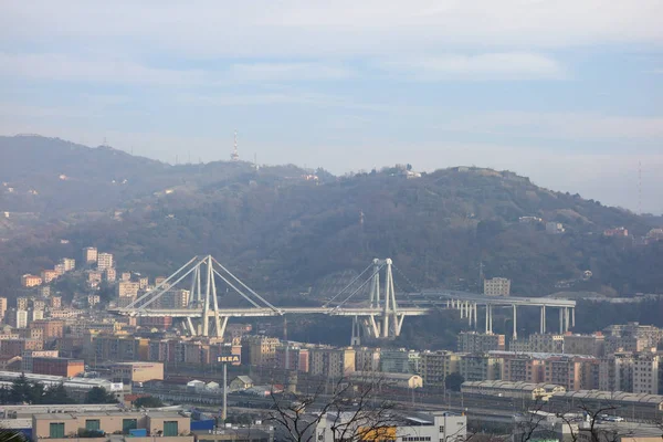 Ruins of Ponte Morandi bridge in Genoa — Stock Photo, Image
